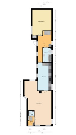 Floorplan - Ommelanderwijk 125, 9644 TC Veendam